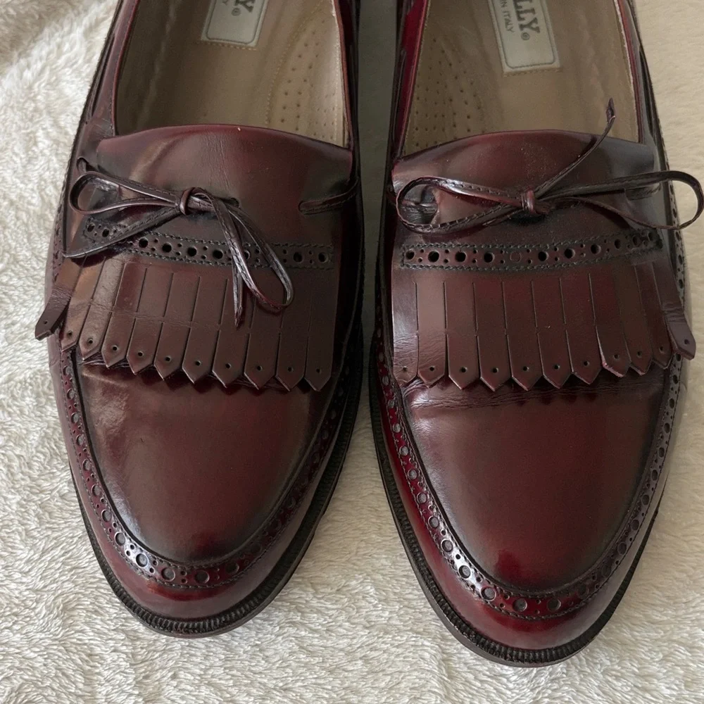Bally Man’s Burgundy Manchester Kiltie Tassel Loafers